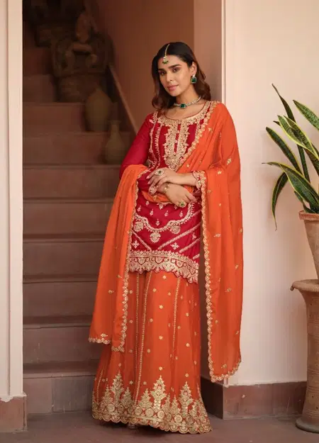 Richa By Aashirwad Mor Bagh Chinon Silk Readymade Suits Suppliers In India
